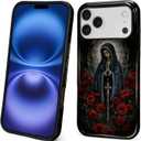 ZHEGAILIAN Case for iPhone 17 Pro Max,Durable Drop Protection Shockproof Silicone + Hard PC 2 in 1 Hybrid Protective Cover with Stylish Pattern Design Prayer Goddess Cross