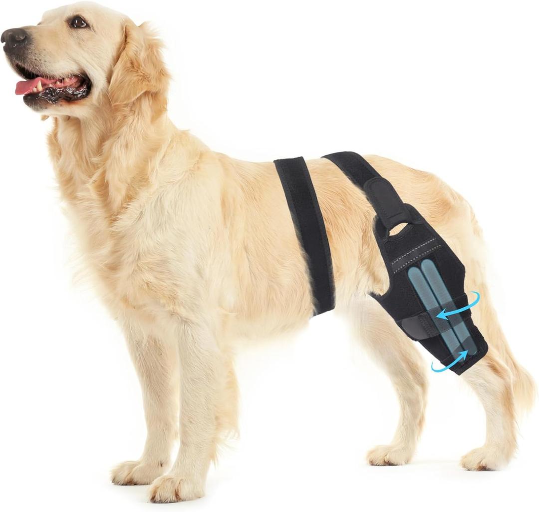 Adjustable Dog ACL Knee Brace  Rear Leg Support for Cruciate Ligament Recovery, Arthritis & Joint Pain Relief (Left,L)