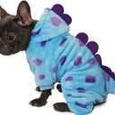 Dog Dinosaur Costume,Hoodies Cold Weather Coat Winter Costume for Small Medium Dogs Cats, Dog Pajamas for Christmas Halloween (Large, Blue)