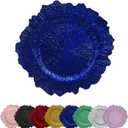 13 Inch 12pcs Reef Charger Plates  Elegant Decorative Dinner Plates for Wedding, Holiday Parties, and Formal DiningStylish Table Decor for Festive Celebrations (Blue-12XH)