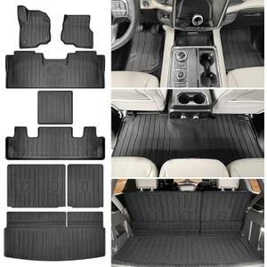 Cargo Mat Floor Mat Fit for Ford Expedition 2018-2024 7-Seater Floor Liner Cargo Liner Backseat Protector for 2024 Expedition Accessories (Cargo+Floor+Seatback Mat, 18-24 Expedition 7-Seater)