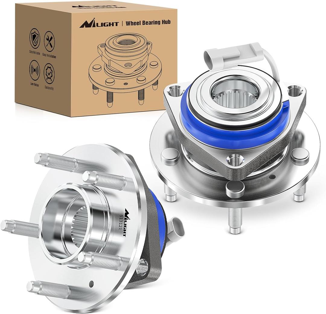 Nilight Front Wheel Hub and Bearing Assembly for Chevy Impala Monte Carlo, Cadillac DTS Eldorado Seville, Buick Century, Pontiac Grand Prix Bonneville 1997-2009 5 Lug w/ABS, OEM 513121