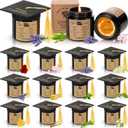 Nuanchu 24 Pcs Bible Verses Graduation Scented Candle with Felt Graduation Cap 3.5oz Candle for Him Her Natural Soy Wax Lavender Handmade Commemorate Gift Favors Bulk for High School College Graduate