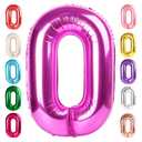2 x Number 0 Balloons 40 Inch Rose Purple Number Balloons for 10 20 30 40 50 60 70 80 90 100 Numbers Balloon Birthday Decorations Wedding Event Baby Shower