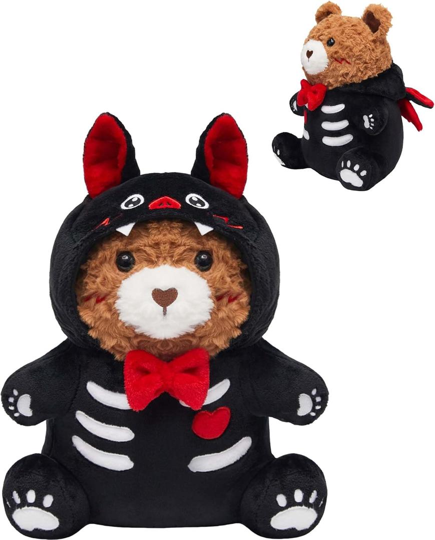 OLAOLA Halloween Bat Bear Plush 14.5 Inch Cute Bear Stuffed Animals Plush Toy Soft Doll Pillow for Kids Adults