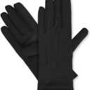 isotoner Women's Spandex Cold Weather Stretch Gloves With Warm Fleece Lining (Black)