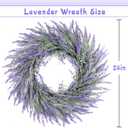 24 Inch Large Lavender Summer Wreath for Front Door, Porch, Window - Large Artificial Lavender Purple Outside Indoor Wreath for Home, Farmhouse Decor - Spring, Summer, Fall, All Seasons