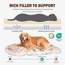 Plush Faux Fur Dog Bed for Large Dogs, Fluffy Luxury Dog Mattress, Fuzzy Dog Bed Mat Soft Flat Dog Beds Washable and Waterproof Pet Dog Rug Bed, Extra Large Orthopedic Dog Bed, Brown, 50"