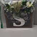 Last Name Year Round Front Door Wreath Front Porch Decoration 26 Letter Welcome Sign with Eucalyptus Garland and Bow Spring Wreaths for Front Door Outside Hanger GarlandS