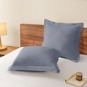 Euro Pillow Shams Set of 2 Light Grey Pillow Shams Soft Microfiber Pillow Covers with Envelope Closure, Fade, Wrinkle and Shrink Resistant Bed Pillow Cases, 26  26 Inches