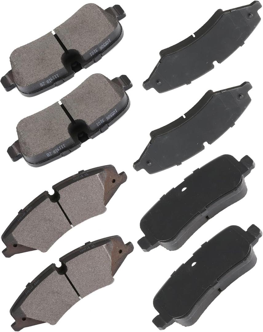 cciyu D1479 D1099 Front Rear Ceramic Brake Pads Kits 8pcs fit For 2010-2016 For Land Rover LR4,2010-2012 For Land Rover Range Rover,2010-2013 For Land Rover Range Rover Sport