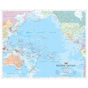 Pacific Ocean Wall Map - 34" x 27.75" Laminated