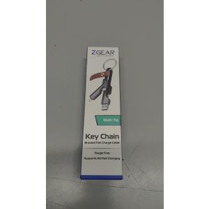ZGear Multi-Tip Key Chain Braided Flat Charge Cable.
