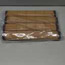 Bamboo Placemats with Fabric Border Set of 4 Natural Bamboo Rectangular Rolling Table Mats for Dining Kitchen Table Heat Resistant Table Protection Brown