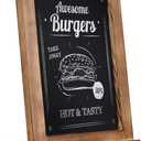 HBCY Creations Rustic Torched Wood Tabletop Chalkboard with Legs/Vintage Wedding Table Sign/Small Kitchen Countertop Memo Board/Antique Wooden Frame (9.5 x 14 Inches) (Torched Brown)