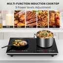 VBGK Double Induction Cooktop,110V 4000W Electric burner,2 burner Hot Plate LED Sensor Touch Energy-Saving induction stove top with Child Safety Lock & Timer 2 burner induction cooktop