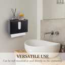 MyGift Decorative Wood Paper Towel Holder with Shelf - Wall Mounted Bathroom Napkin Dispenser
