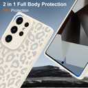 TEAUGHT Compatible with Samsung Galaxy S25 Ultra Case Cute Pattern Leopard Cheetah Print Shockproof Cover Silicone Phone Case for Girls Women -White