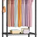 FUTASSI P6 Medium Rolling Clothes Rack Heavy Duty, Clothing Racks for Hanging Clothes, Freestanding Garment Rack with Wheels, Portable Closet Rack Max Load 370 LBS, 30''W x 14''D x 77.6''H, Black