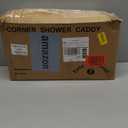 Corner Shower Caddy Tension Pole: Adjustable Rustproof 4-Tier Inside Bathroom Organizer - 47-121 inch Quick Installation Bathtub Shelves for Shampoo Storage - Rod Floor Standing Bath Rack - Black