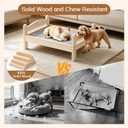 Elevated Dog Bed with Mat for Small Dogs,Solid Wood,Spine-Friendly Design