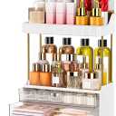 caktraie 5 Tiers Bathroom Counter Organizer - 3 Drawers Makeup Organizer, Cosmetic Storage Drawer for Dresser Countertop and Bathroom Vanity for Large Skincare, Perfume, Clear (1 PACK)