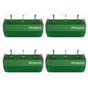 Altrapow 4.5 Quart Hanging Goat Feeder [Material of Metal] with Clips and Nylon Tie Wraps, Fence Feeder [Sturdy and Durable] for Goat, Pig and Dog, Green, 4 Pack