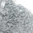 LePe Crushed Fire Glass, Translucent Broken GlassDecorative for Resin Art, Fire Pits, Potted Plants, Garden and Indoor Use, 3-6mm Fire Pit Glass, 1 Pound in Jar(Grey) (Gray)