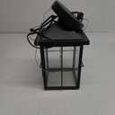 Outdoor Pendant Light Fixture, Farmhouse Exterior Hanging Lights with Adjustable Chain, Black Ceiling Outdoor Light with Seeded Glass, Square Hanging Lantern for Front Door, Entry, Porch, and Gazebo