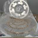 ZOEYON 42 Inch Fandelier Ceiling Fans with Light - Retractable Crystal Ceiling Fan and Remote/APP Control, Noiseless DC Motor, RGB Dimmable Lights, Chandelier Ceiling Fan for Bedroom/Living Room Etc