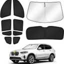 Sunshades for 2018-2024 BMW X3 Accessories Windshield Sun Shade Side Rear Window Shade Cover Sun Visor Shield Privacy Protection for Camping Keep Vehicle Cool Black 10PCS