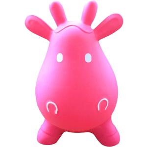 AppleRound Inflatable Ride-on Bouncy Animal Hopper  Horse, Cow or Unicorn  Kids Space Hopper Bouncer with Hand Pump  Jumping Toy for Indoor/Outdoor Play