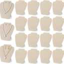 Wenqik 24pcs Linen Necklace Display Stand Jewelry Bust Display for Vendor Foldable Necklace Easel Stand 7.38 x 8.25inch Jewelry Holder Bulk for Selling and Show (Light Color)