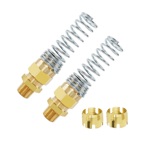 1/2” Hose x 1/2” Male Connector with Spring Guard, Dzakoot 2 Pack Air Brake Hose End Fitting with 2 Pack 1/2” Sleeve Tube