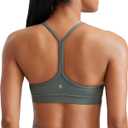 CRZ YOGA Butterluxe Y Back Sports Bras for Women - Padded Racerback Low Impact Spaghetti Thin Strap Workout Yoga Top (Small)