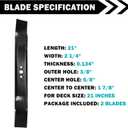 Cluparis 532406712 Mulching Blade for 21 in. Cut - Mower Blades for AYP Husqvarna Poulan 165833 175064 176135 189028 406706 594893001 331737B 917175064