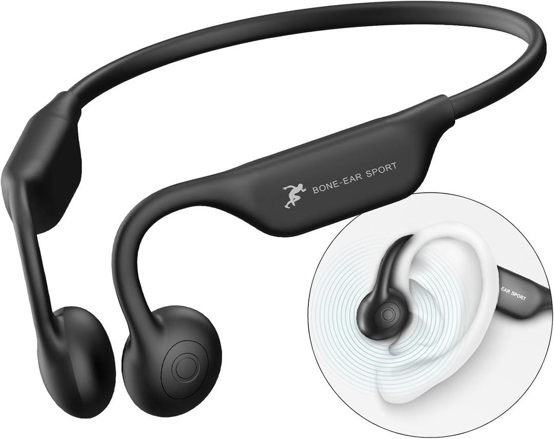 Bone Conduction Headphones - Bluetooth 5.4 Open Ear - Bone Conduction Earbuds 15Hrs Playtime Wireless Headset Sport Headphones for Running/Cycling/Gym/Workout/Hiking/Drive - Gift for Athletes/Runners