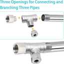 1" NPT Male x 1" NPT Female x 1" Female Pipe Fitting, 304 Stainless Steel Tee Pipe Fittings, 3 Way T Shaped Connector, Male Branch Tee, 1 Pack