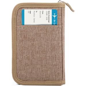 Passport Holder for Travel, Women Rfid Blocking Passport Wallet, Travel Essentials Premium Wallets, Waterproof Passport Holders Bag for Men Traveling, Travel Document Organizer Credit Cards Case (Single - Cream Khaki)