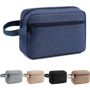 Travel Toiletry Bag, Small Cosmetic Bag, Hanging Water-Resistant Organizer for Men & Women, Ideal for Makeup, Shaving Kit, Gym Essentials & Travel Accessories (Blue)