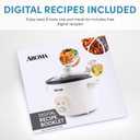 AROMA Mini Rice Cooker, 2-Cup (Uncooked) / 4-Cup (Cooked), Grain Cooker, Soup Maker, Oatmeal Cooker, Auto Keep Warm, 1 Qt, Milk Tea color