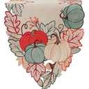 Thanksgiving Decorations Fall Table Runner with Embroidered Velvet Pumpkins Maple Leaf. Table Decor for Home Kitchen Dining Seasonal Harvest Party 36 Inches