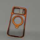 CASEKOO Cosmic Orange Glossy for iPhone 17 Pro Max Case [360 Spin Magnetic Stand][Fit for MagSafe][17FT Military Protection] Slim Polished Frame Titanium Alloy Sturdy Stand 6.9", Cosmic Orange