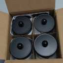 Amolliar 4 Pack Apothecary Jars Bathroom Vanity Storage Organizer Set -Countertop Canister with Stainless Steel Lids &Cute Stickers - Qtip Dispenser Holder for Qtips,Cotton Swabs,Makeup Sponges(Black)