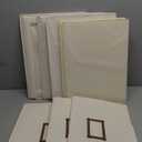 StorageWorks Storage Bins with Lids, Decorative Storage Boxes with Lid and PU Handles, Foldable Storage Baskets for Closet, Shelves, Stackable, Ivory, Jumbo, 3-Pack