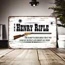 The Henry Rifle Decor Vintage Metal Tin Sign,Winchester Hunting Wall Art Rustic Tin Signs Metal Poster for Home Farmhouse Bar Cafe Pub Garage Man Cave Room 12 x 8 Inch
