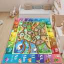 5'3 "x 7'10" ABC Alphabet Mat, Zoo map Carpet, Kids Playroom Rug | English Letter, Non-Slip Washable Rug with Animal, for Kids Room, Home Learning Areas, Toddler Preschool Nursery Classroom