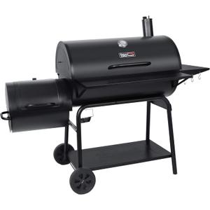 Royal Gourmet CC2036F Barrel Charcoal Grill with Offset Smoker, Outdoor BBQ Grill with 1200 Sq. In. Grilling Area for Large Event Gathering, Black