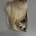 Clip in Bangs 18 In Natural Ombre Brown Blonde Curved Clip Bangs Breathable Realistic Lightweight Daily Wear Fringe Human Hair Toppers for Women..