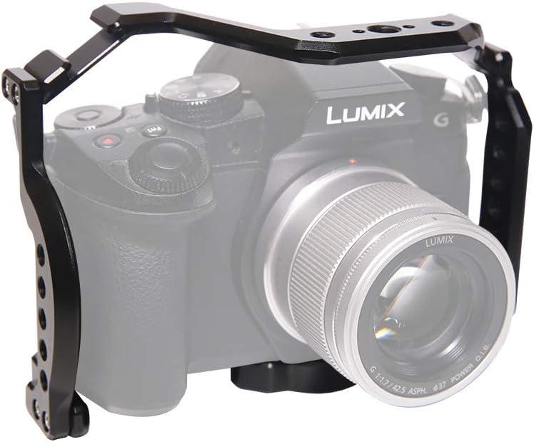 NICEYRIG Cage for Panasonic Lumix G95 G85, Form-Fitting Camera Cage with NATO Rail Cold Shoe - 407